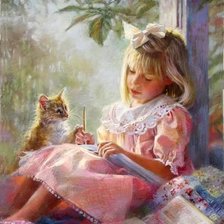 Схема вышивки «У окна. Kathryn Andrews Fincher»