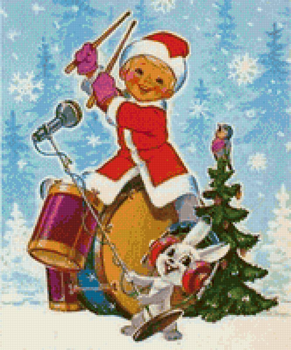 Новый год - открытка, детям - предпросмотр