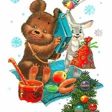 Схема вышивки «Новогодняя открытка»