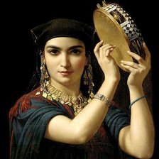 Схема вышивки «Девушка с бубном. Жан-Франсуа Портель»