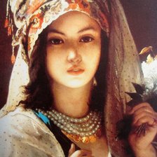 Схема вышивки «Портрет девушки. Жан-Франсуа Портель»