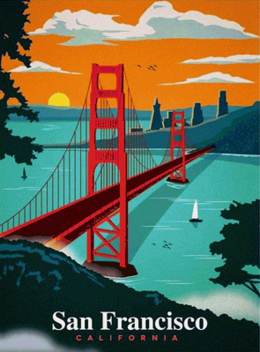 Сан-Франциско - мост, город - предпросмотр