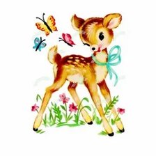 Схема вышивки «Олененок с бабочками»