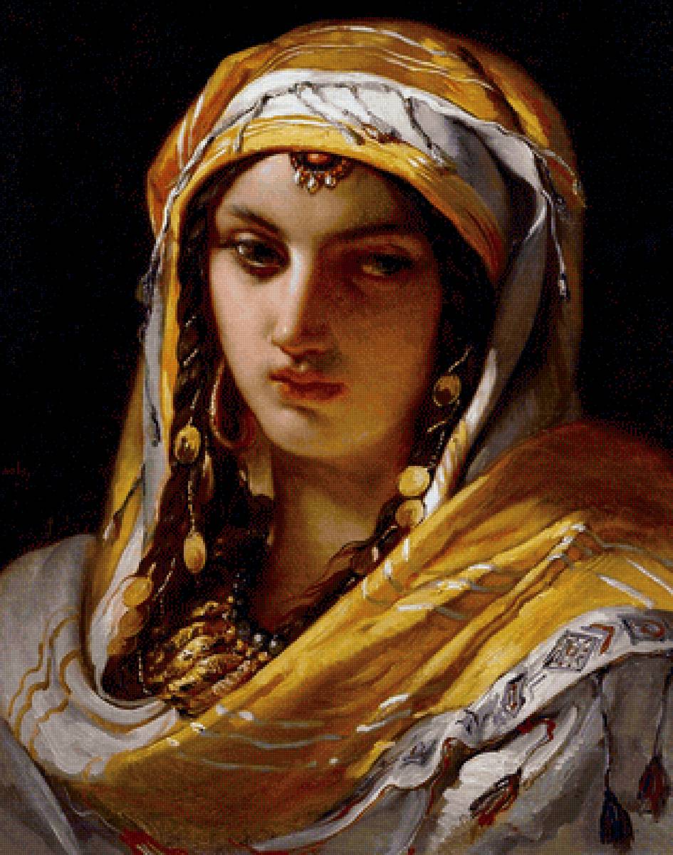 Восточная девушка. Жан-Франсуа Портель - девушка, 19 век, портрет, живопись - предпросмотр
