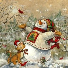 Схема вышивки «Снеговик»