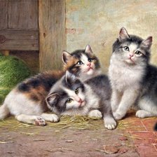 Схема вышивки «Котята. Wilhelm Friedrich Johann Schwar»