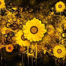 Схема вышивки «Жёлтые цветы»