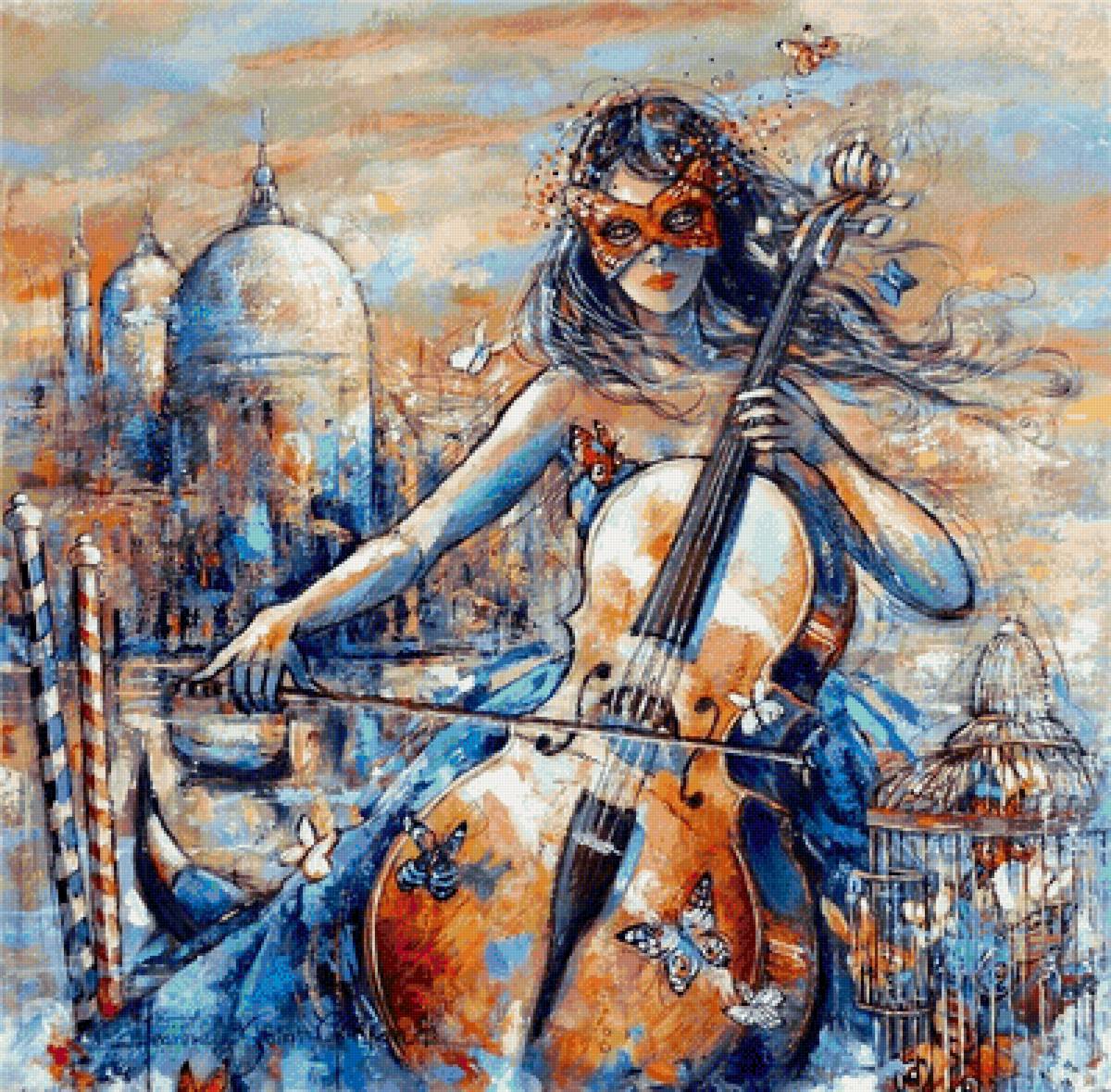 Музыка - девушка, музыка, венеция - предпросмотр