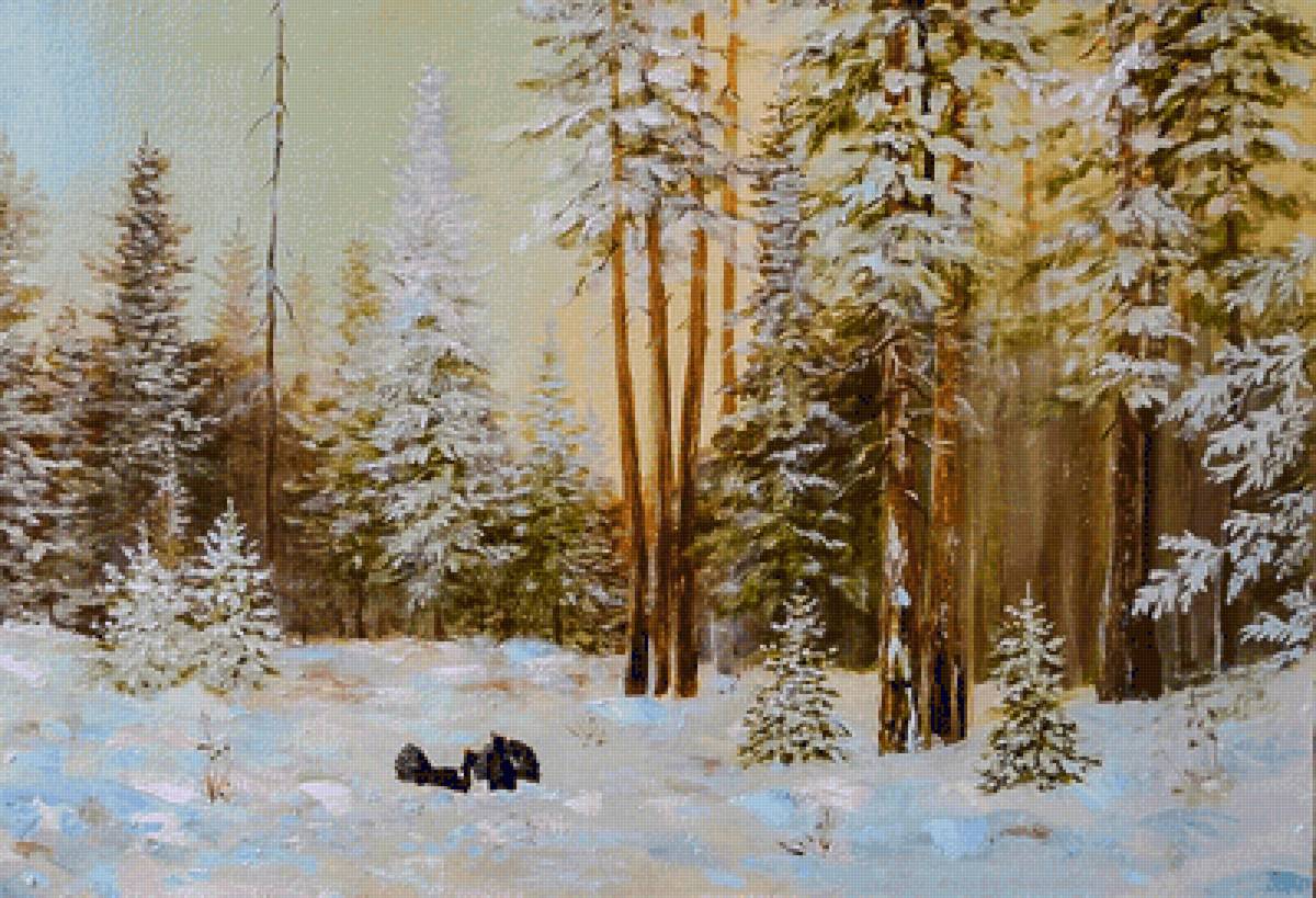 Capercaillie Stream. - snowscapes.animals. - предпросмотр