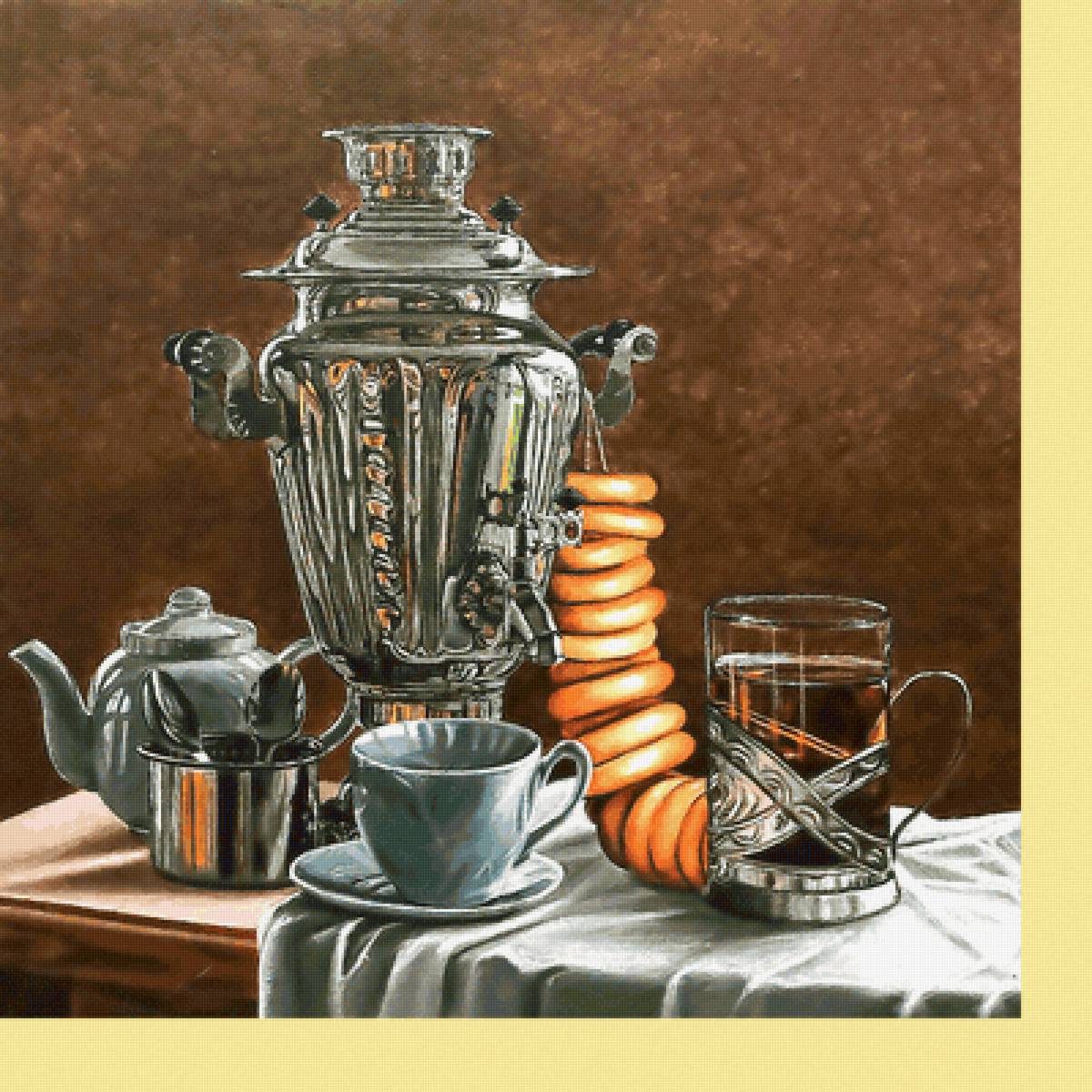 Серия "Натюрморты". Чайный - самовар, натюрморт - предпросмотр