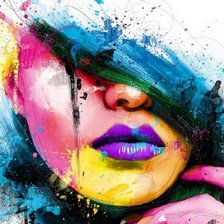 Схема вышивки «Девушка в краске»