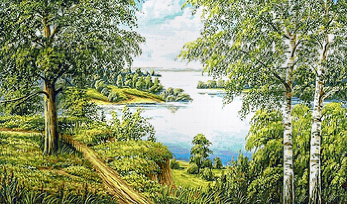 №2137996 - березы, река, пейзаж - предпросмотр