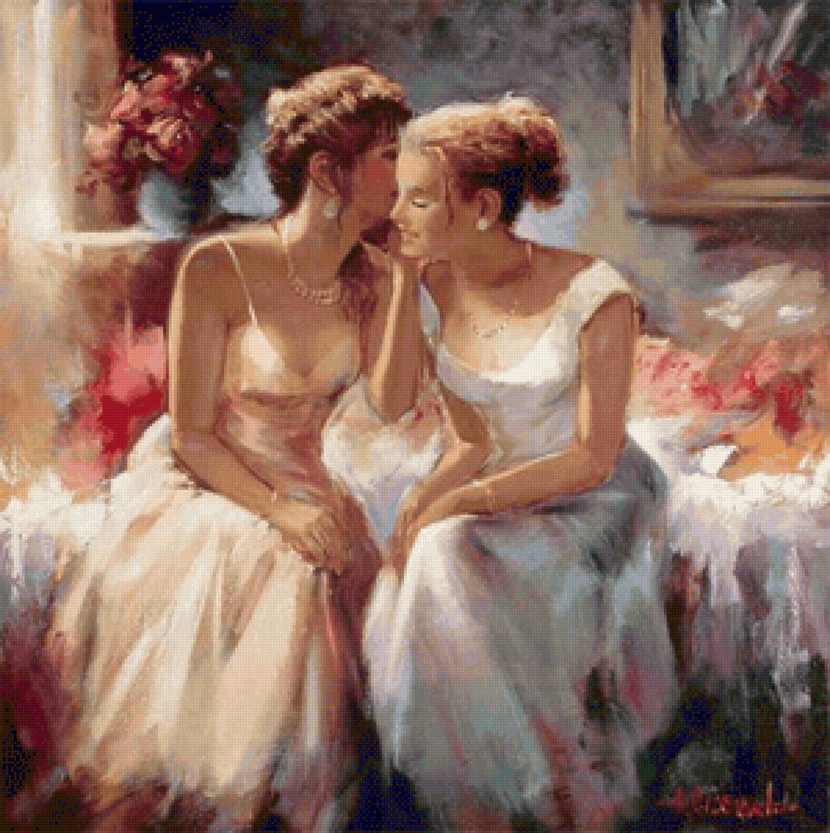 секрет - картина, девушки - предпросмотр