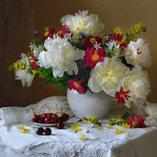 Схема вышивки «Пионы. Букеты.»