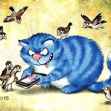 Схема вышивки «Котейка и телефон»