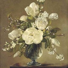 Схема вышивки «Белые цветы. Анжела Кеннеди»