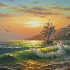 Схема вышивки «паруса»