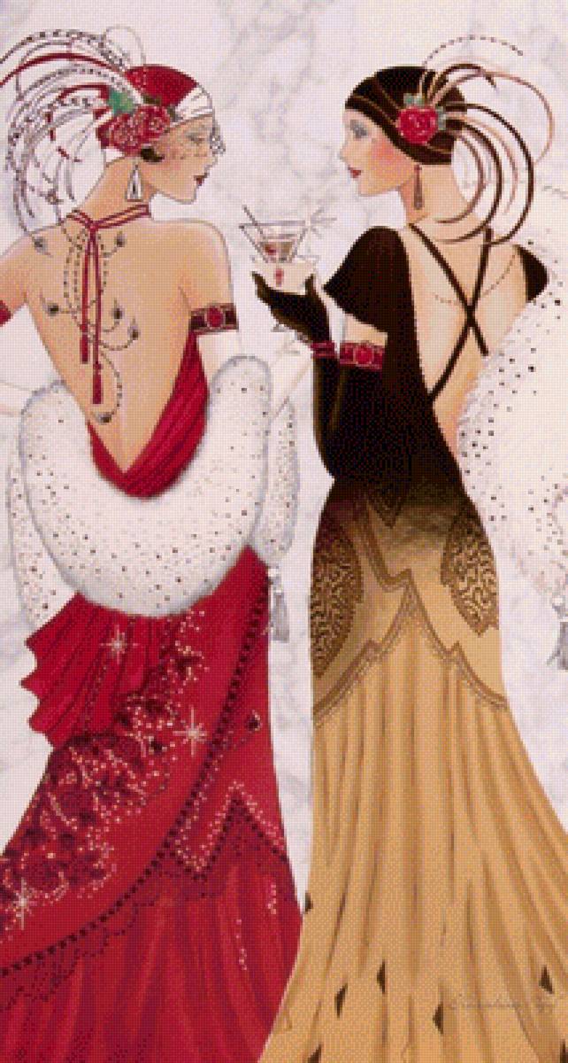 Две леди - 20-е годы, девушка, женщина, ретро, портрет, нэп - предпросмотр