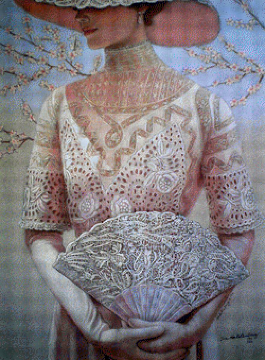 Mujer con abanico - предпросмотр