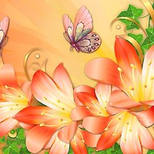 Схема вышивки «цветы и бабочки»