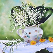 Схема вышивки «ландыши»