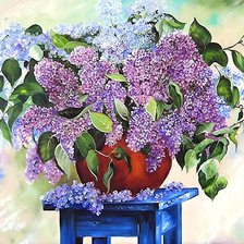 Схема вышивки «сирень»