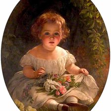 Схема вышивки «THOMAS FRANCIS DICKSEE. Портрет девочки»