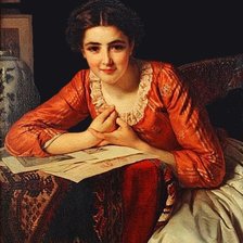 Схема вышивки «Генри Гийом Шлезингер. Портрет девушки»