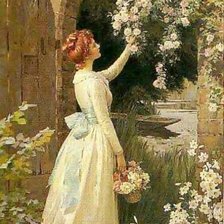 Схема вышивки «У калитки. Сидни Перси Кендрик»