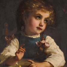 Девочка с бабочкой. Адольф Этьен Пиот