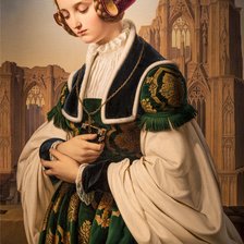 Схема вышивки «Женский портрет. Louis Ammy Blanc»