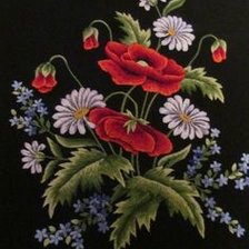 Схема вышивки «цветы на чорном»