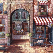 Схема вышивки «ДЖОН ПАТРИК О'БРАЙЕН. ДВОРИК С ФОНТАНОМ»