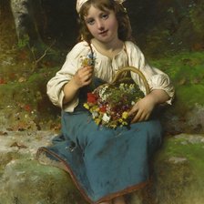 Схема вышивки «Эмиль Мунье. Девочка с цветами»