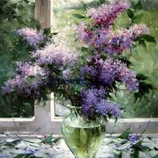 Схема вышивки «сирень»