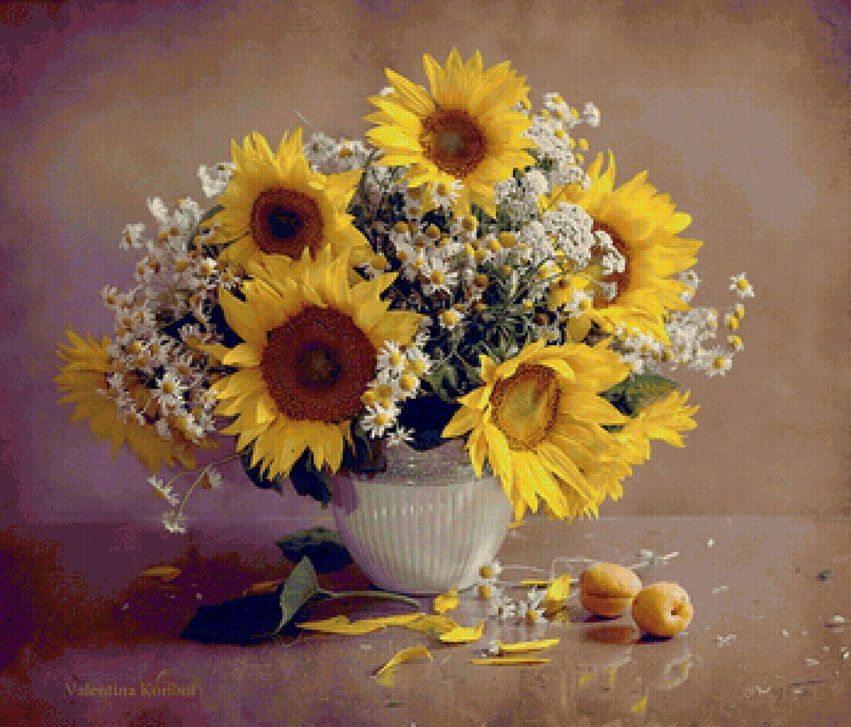 Букет подсолнухов - лето, цветы, подсолнухи - предпросмотр