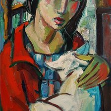 Hennie Niemann. Девушка с кошкой