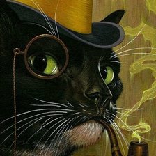 Схема вышивки «кот-джентльмен»