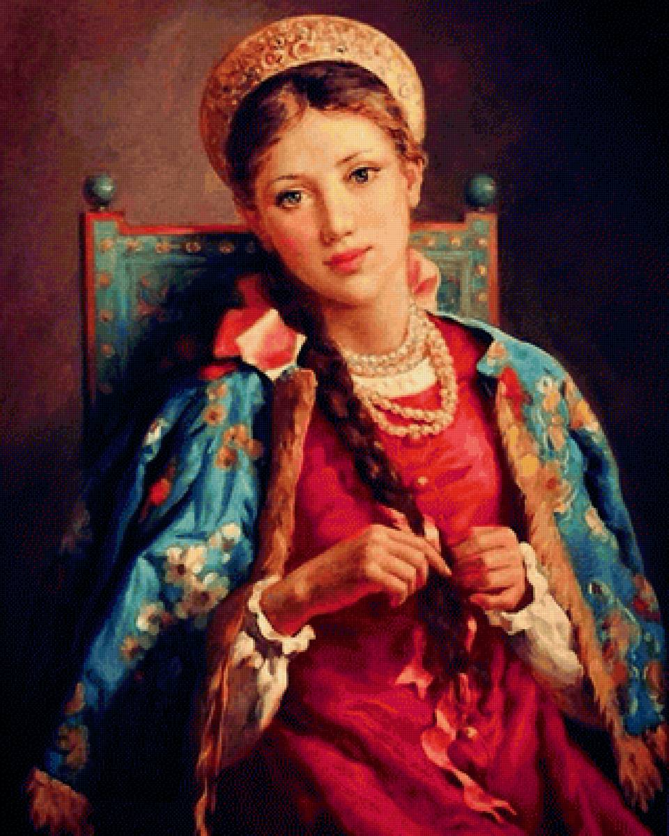 Девушка - иллюстрация, картина - предпросмотр