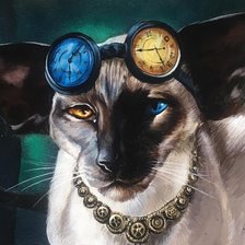 Схема вышивки «кот стимпанк»