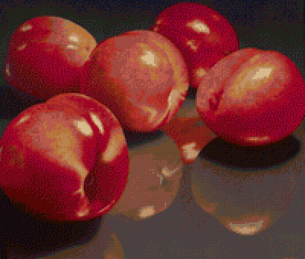 красные персики - персики, натюрморт, красные - предпросмотр