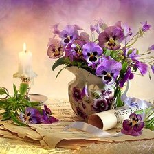 Схема вышивки «Анютины глазки»