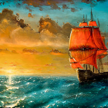 Схема вышивки «парусник»