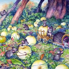 Схема вышивки «Сбор яблок»