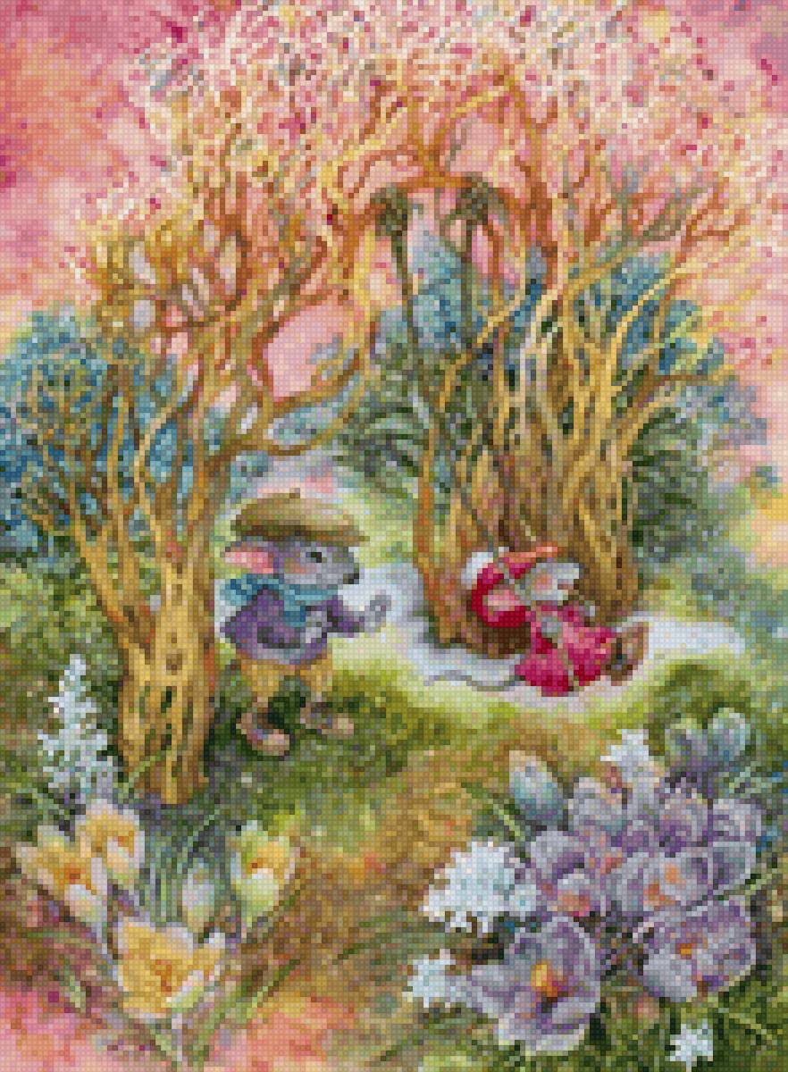 На качелях - ольга йонайтис, мыши, мышата, осень, качели - предпросмотр