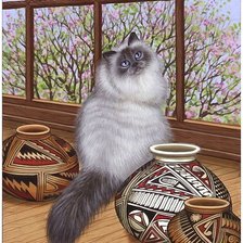 Схема вышивки «кошечка»