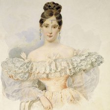 Схема вышивки «Карл Брюллов. Портрет Натальи Гончаровой»