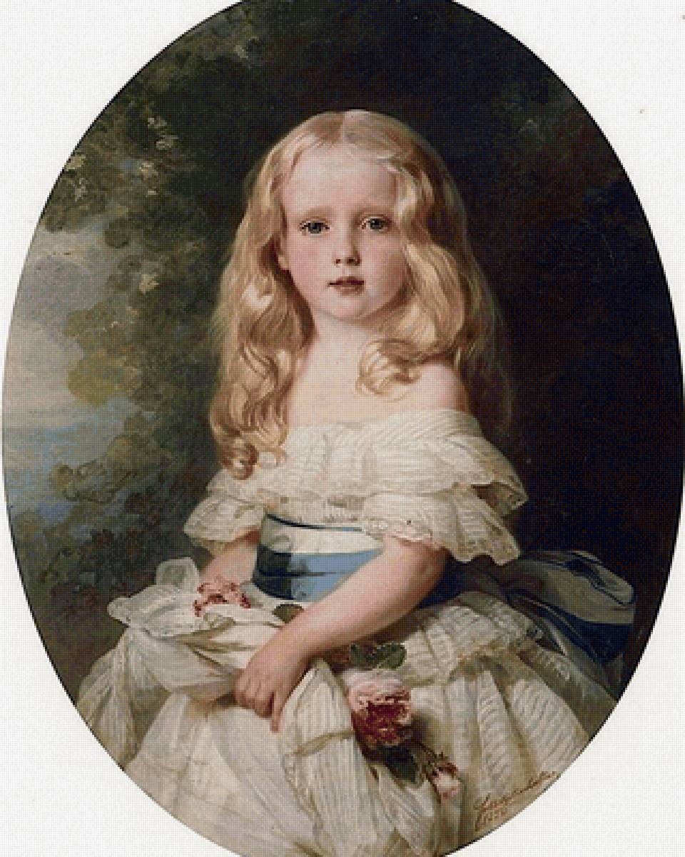 Franz Xaver Winterhalter. Портрет девочки - 19 век, живопись, девочка, портрет - предпросмотр