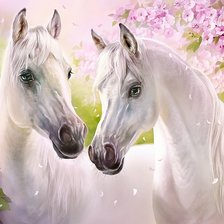 Схема вышивки «Лошади»