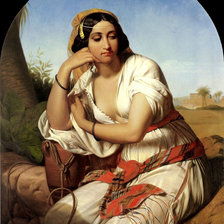 Схема вышивки «Девушка с кувшином. Godfried Guffens»